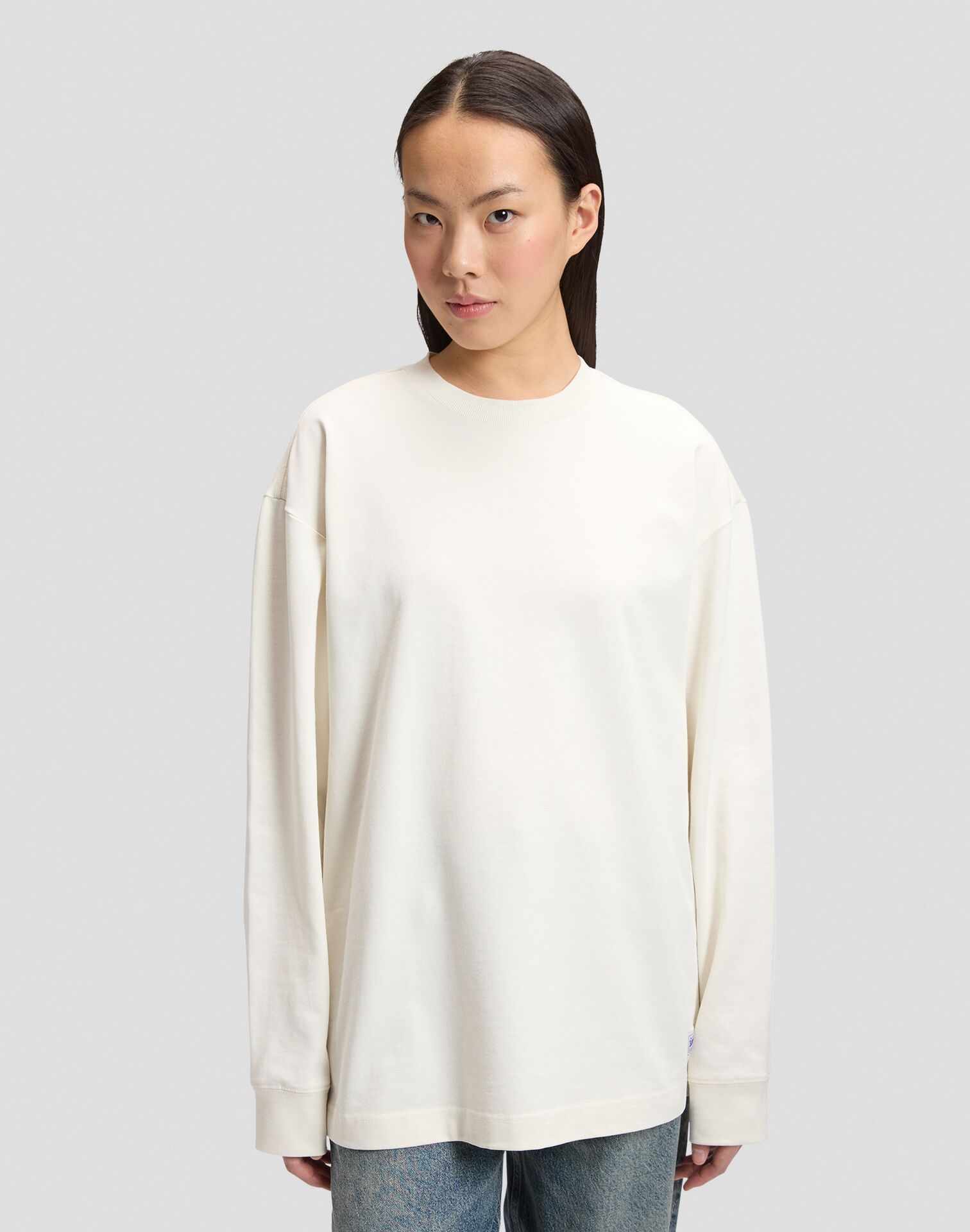 WORKWEAR LS BOXY HEAVY T ECRU